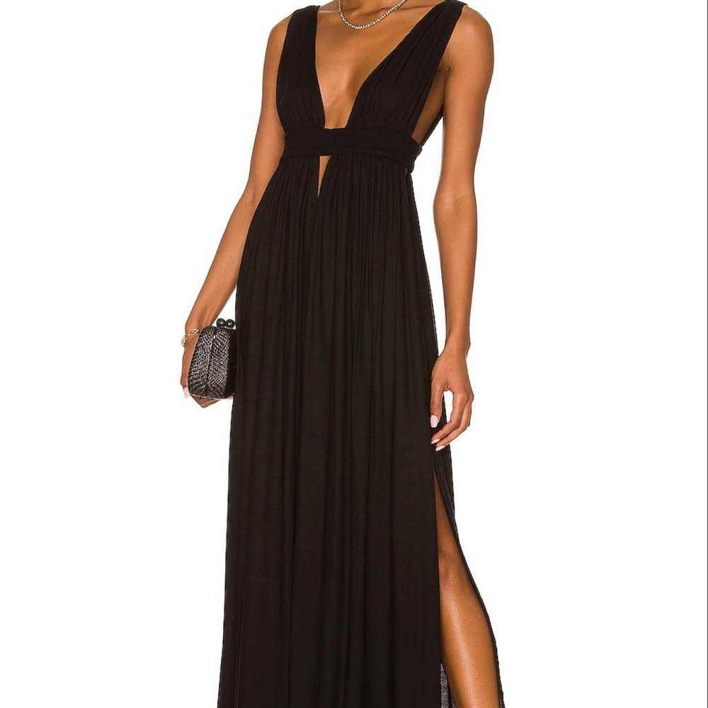 Indah Black Anjeli Empire Maxi Dress